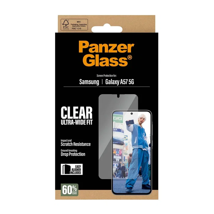 Panzerglass Protector de Pantalla Ultra-Wide Fit para Samsung Galaxy A57 5G, Transparente Panzerglass Protector de Pantalla Ultra-Wide Fit para Samsung Galaxy A57 5G, Transparente