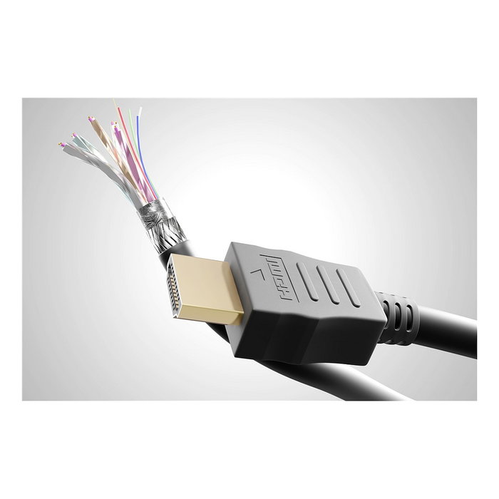 Goobay 61150 Cable HDMI con Ethernet 1 m 4K 2160p HDMI 2.0 HDR 10.2 Gbit/s Contactos Dorados Negro
