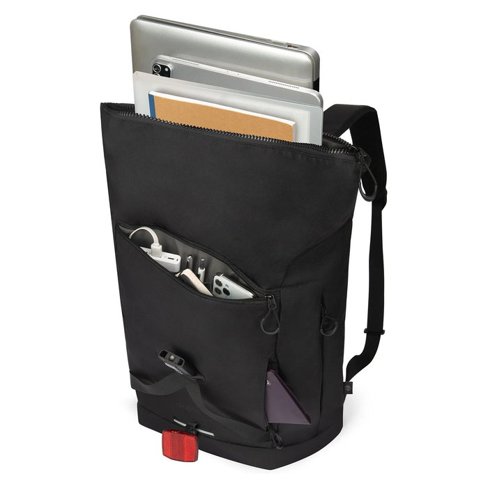 Dicota D32175-RPET Mochila COMMUTER Rolltop Urbana para Portátil 13-16 Zoll, 26L, Negro, Poliéster Reciclado
