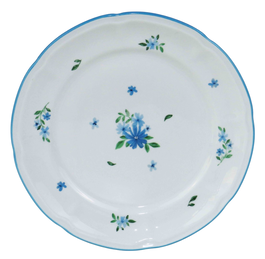 DKD Home Decor Set de 6 Platos de Porcelana Flores Azul HARMONY 26