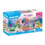 PLAYMOBIL Cumpleaños de Sirenas Princess Magic - Set de Fiesta con Concha Gigante y Accesorios, Ref. 71446