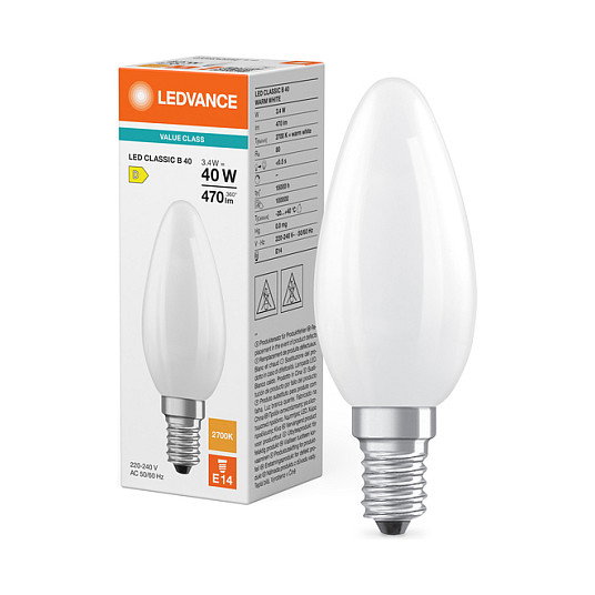 OSRAM LED Classic B 40 Filament P 3.4W 827 Frosted E14 OSRAM LED Classic B 40 Filament P 3.4W 827 Frosted E14