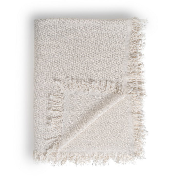 Plaid Espiga Crema Algodón Decoración 280 X 260 cm