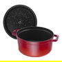 Staub La Cocotte Olla 40509-840-0, Hierro Fundido Esmaltado, 5.2L, 26 cm, Rojo Cereza, Hecho en Francia