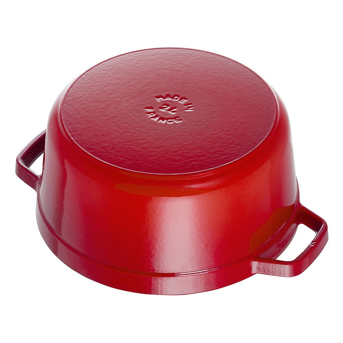 Staub La Cocotte Olla 40509-840-0, Hierro Fundido Esmaltado, 5.2L, 26 cm, Rojo Cereza, Hecho en Francia