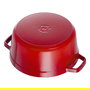 Staub La Cocotte Olla 40509-840-0, Hierro Fundido Esmaltado, 5.2L, 26 cm, Rojo Cereza, Hecho en Francia