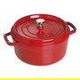 Staub La Cocotte Olla 40509-840-0, Hierro Fundido Esmaltado, 5.2L, 26 cm, Rojo Cereza, Hecho en Francia