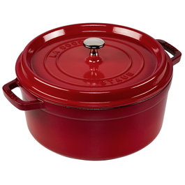 Staub Cocotte Redonda 26cm Rojo Cereza en Hierro Fundido