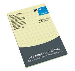 Taco Notas Info Notes 100H 100X150 Amarillo Con Lineas (Set de 12)