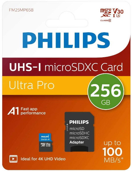 Philips Tarjeta microSDXC UHS-I 256GB con adaptador Philips Tarjeta microSDXC UHS-I 256GB con adaptador