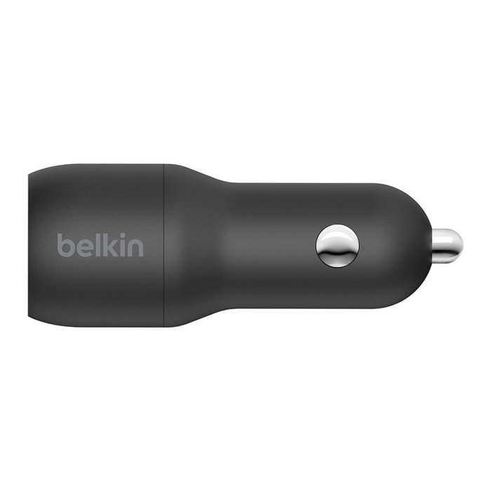 Belkin Boost Charge Cargador de Coche 24W con Doble USB-A y Cable Lightning 1m Negro
