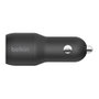 Belkin Boost Charge Cargador de Coche 24W con Doble USB-A y Cable Lightning 1m Negro