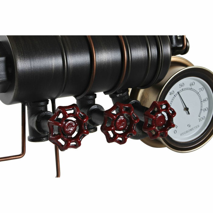 DKD Home Decor Surtido de 2 Relojes de Pared de Hierro con Termómetro