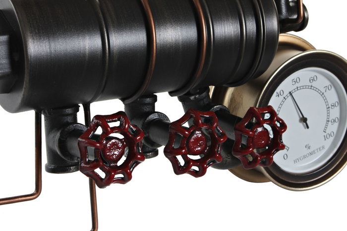 DKD Home Decor Reloj de Pared Vintage Negro Cobrizo 13 x 60 x 47 cm (2 Unidades)