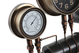 DKD Home Decor Reloj de Pared Vintage Negro Cobrizo 13 x 60 x 47 cm (2 Unidades)