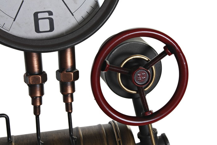 DKD Home Decor Reloj de Pared Vintage Negro Cobrizo 13 x 60 x 47 cm (2 Unidades)