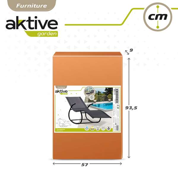 Aktive Tumbona 172x53x75 cm Textileno Acero