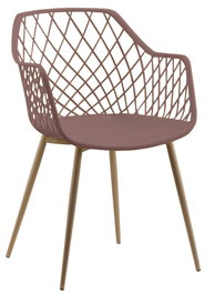 DKD Home Decor Silla PP Metal Coral