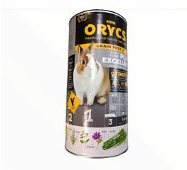 Miniorycs Adulto Conejo Plus-Excellent Grain Free 700g, Heno Timothy, 14 Plantas, 14% Proteína