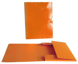 SENFORT Carpeta de Solapas Folio Plástico Brillo Láser Naranja