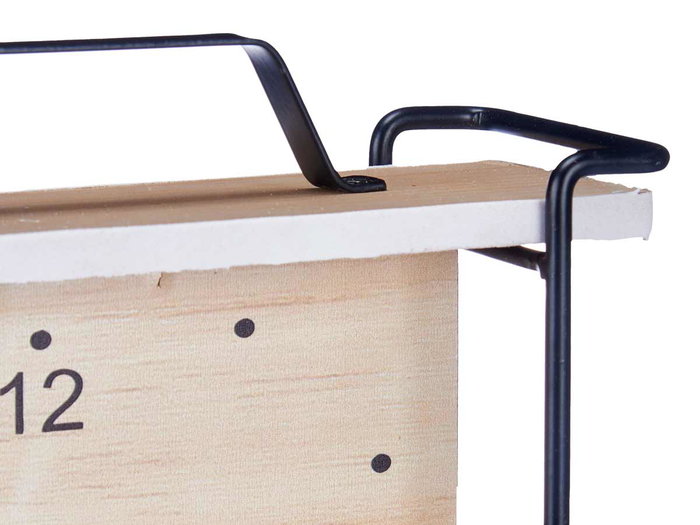 Giftdecor Reloj Sobremesa Cuadrado Metálico y Madera MDF Negro 23x21x7cm (Set de 6)