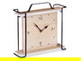 Giftdecor Reloj Sobremesa Cuadrado Metálico y Madera MDF Negro 23x21x7cm (Set de 6)