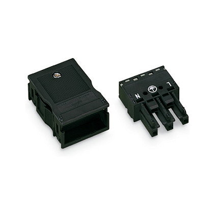 WAGO 770-103 Bornera de 3 polos, negro WAGO 770-103 Bornera de 3 polos, negro