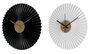 DKD Home Decor Reloj de Pared Moderno Negro Blanco 4x30x30 cm (2 Unidades)