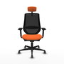 PIQUERAS Y CRESPO Silla de oficina Mardos con mecanismo Sincro/Traslack, Naranja y Negro