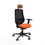 PIQUERAS Y CRESPO Silla de oficina Mardos con mecanismo Sincro/Traslack, Naranja y Negro