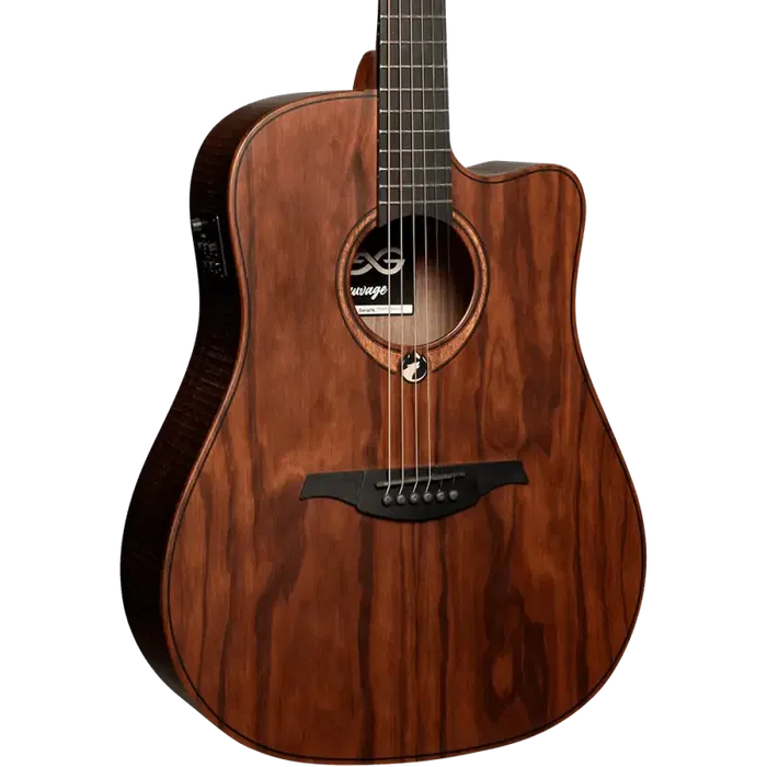 LAG Guitarra Acústica Electroacústica Dreadnought Cutaway A/E Natural Satinado Sauvage Lag LAG Guitarra Acústica Electroacústica Dreadnought Cutaway A/E Natural Satinado Sauvage Lag