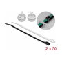 DeLOCK Bridas para cables con cabeza plana 280 x 7,6 mm, 100 unidades