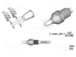 JBC TOOLS Pico para máquinas de desoldar 2,5x0,8mm