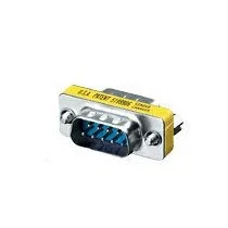 Equip 124300 Adaptador DB-9 Macho a DB-9 Macho, Conectores Chapados en Oro, Color Plata