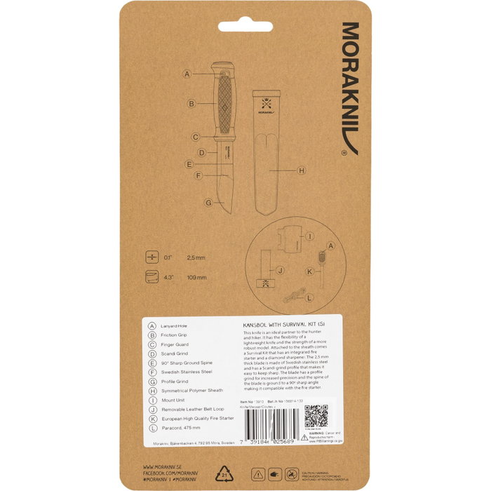 Morakniv Kansbol con kit de supervivencia naranja