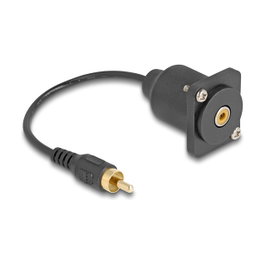 DeLOCK Cable de audio RCA tipo D macho a hembra Negro 20 cm