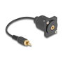 DeLOCK Cable de audio RCA tipo D macho a hembra Negro 20 cm