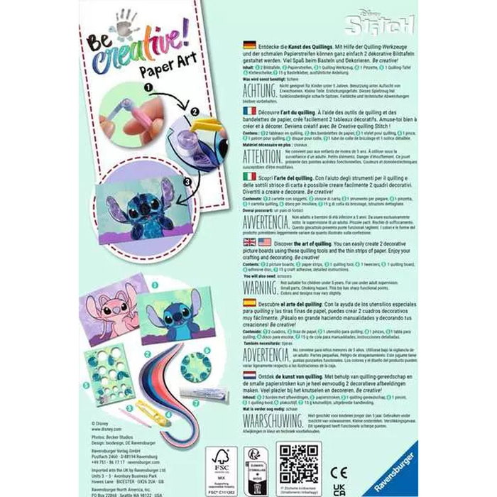 Ravensburger Re Creative Quilling Stitch con dos creaciones de cuadros