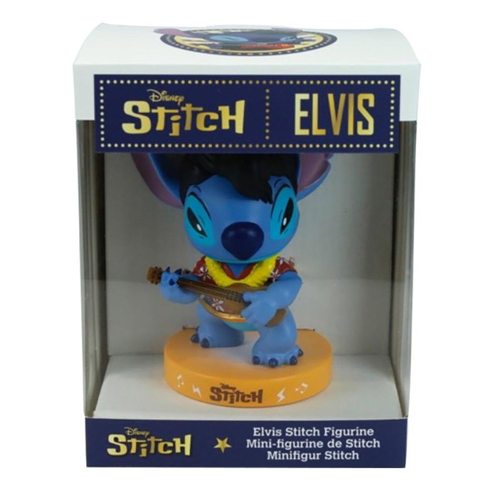 Enesco Figura Disney Stitch Elvis Camisa Hawaiana Coleccionable Resina Pintada a Mano