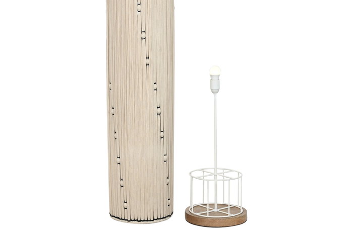DKD Home Decor Lámpara de Pie Algodón y Rafia Nudo Natural