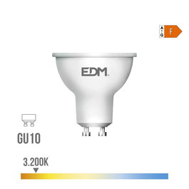 EDM Bombilla Dicroica LED GU10 10W (Equivalente 68W) 932 Lm 3200K Luz Cálida 120° Ø5 x 6.4 cm