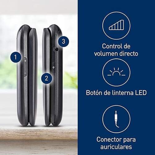 Panasonic - Teléfono móvil 4G Concha, móvil de concha plegable con conectividad 4G