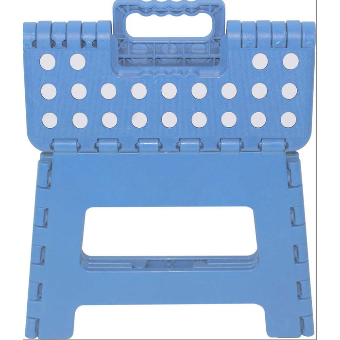 Marbueno Taburete Plegable de Plástico Azul 33x26x27 cm