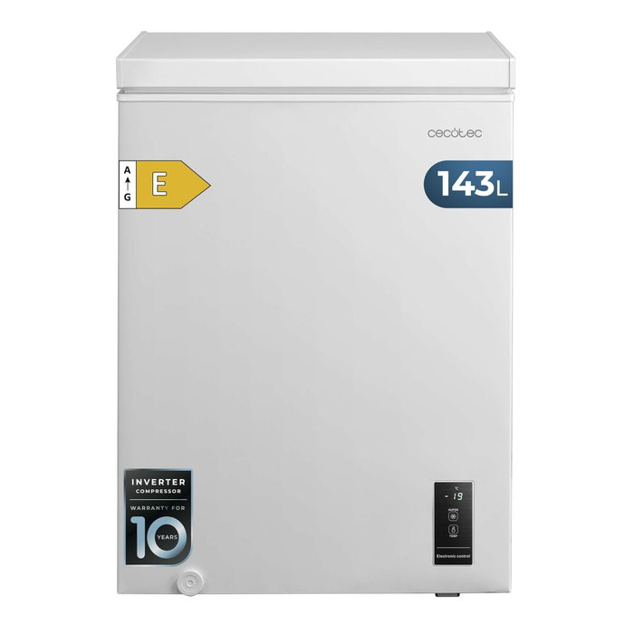 Cecotec Congelador horizontal 143L Bolero CoolMarket 143P blanco E, 37dB, dual, LED Cecotec Congelador horizontal 143L Bolero CoolMarket 143P blanco E, 37dB, dual, LED