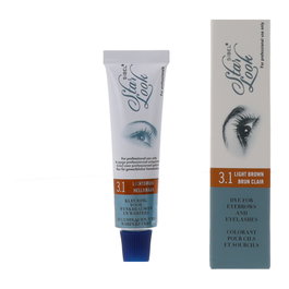Sinelco Star Look Permanente - Tinte para Pestañas y Cejas, Color Marrón Claro Nº3.1, Profesional, 15 ml