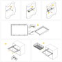 Emuca Kit de cajón zapatero y bastidor regulable Quartz para armarios, guías de cierre suave y extracción total, Módulo 90cm, Acabado Titanio