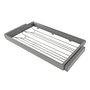 Emuca Kit de cajón zapatero y bastidor regulable Quartz para armarios, guías de cierre suave y extracción total, Módulo 90cm, Acabado Titanio