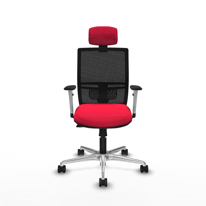 PIQUERAS Y CRESPO Silla de oficina Yunquera con mecanismo Sincro/Traslack, Rojo y Negro PIQUERAS Y CRESPO Silla de oficina Yunquera con mecanismo Sincro/Traslack, Rojo y Negro