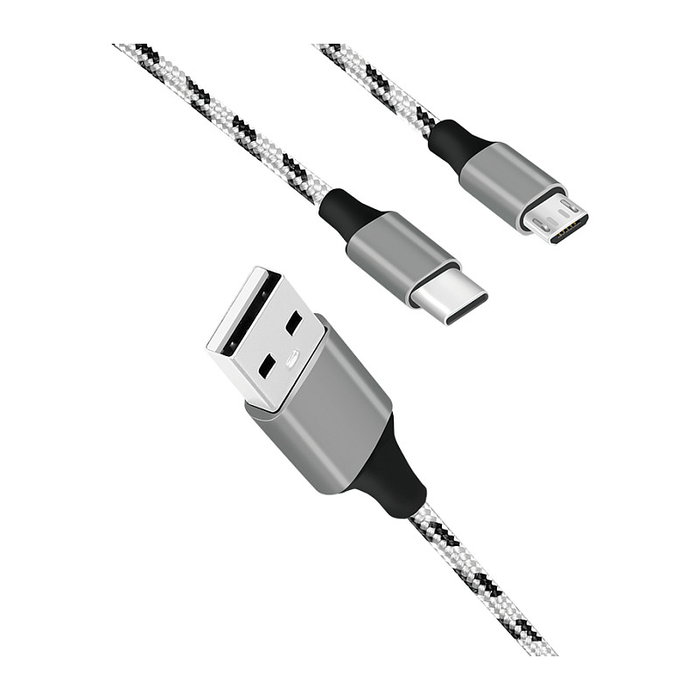 LogiLink Cable USB 2.0 USB-A/M a Micro-USB + USB-C, 1,2 m, blanco/negro LogiLink Cable USB 2.0 USB-A/M a Micro-USB + USB-C, 1,2 m, blanco/negro