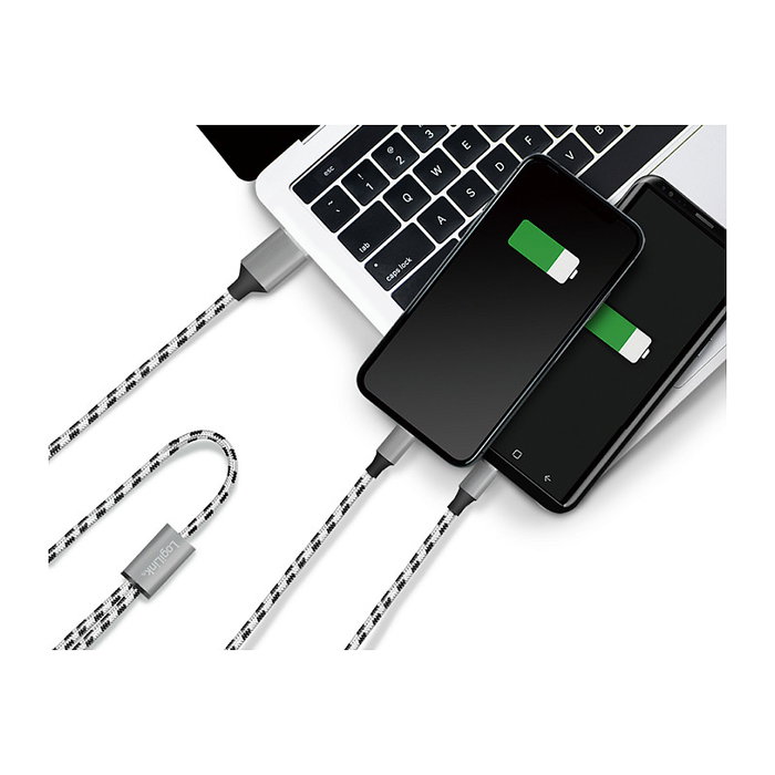 LogiLink Cable USB 2.0 USB-A/M a Micro-USB + USB-C, 1,2 m, blanco/negro LogiLink Cable USB 2.0 USB-A/M a Micro-USB + USB-C, 1,2 m, blanco/negro